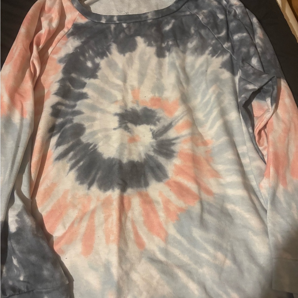 PatPat Tie-Dye Long Sleeve Tee - Pink and Gray